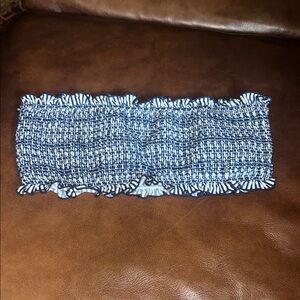 Vineyard Vines Blue and White Bandeau Bikini Top